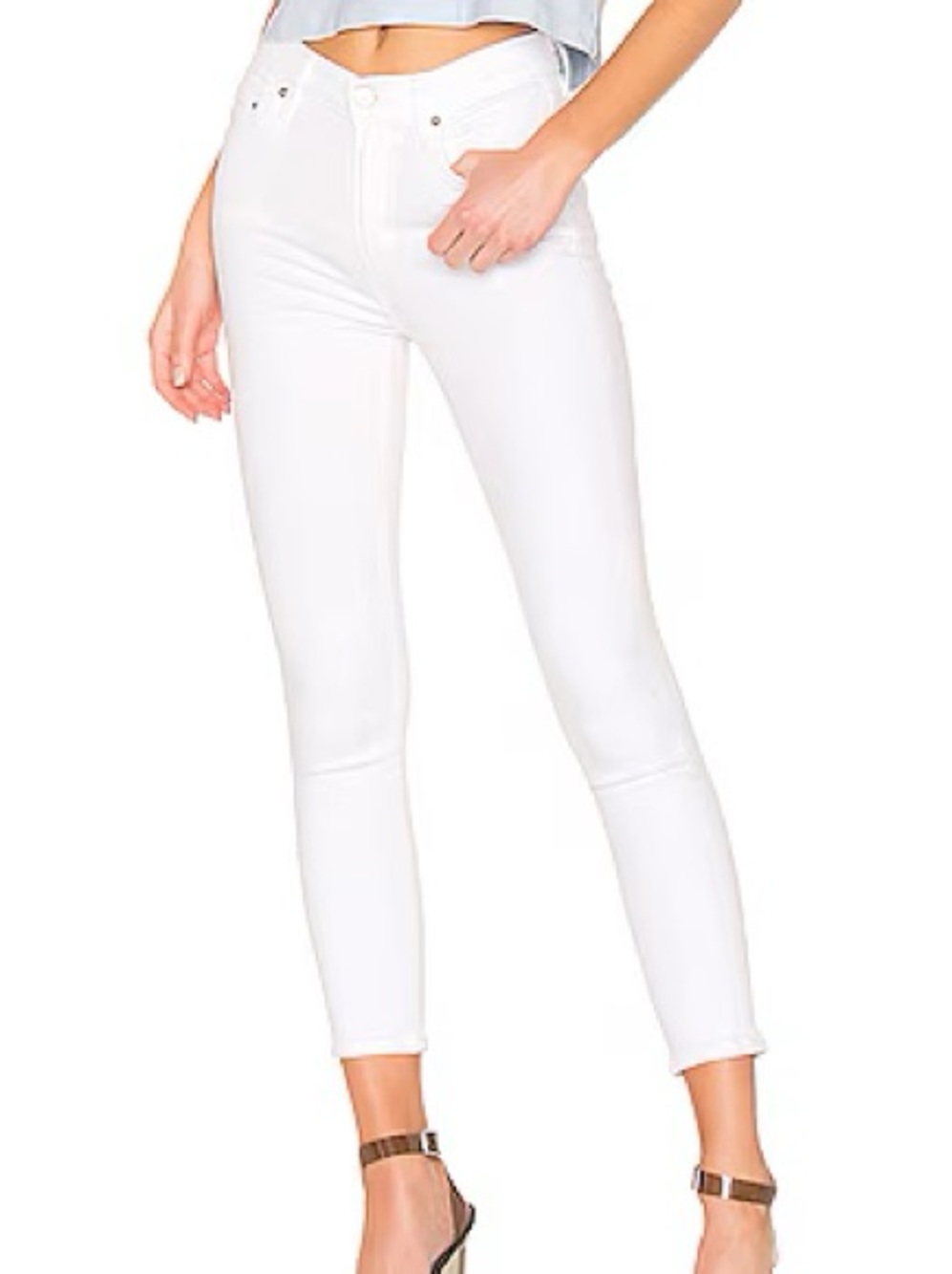 Citizens of Humanity Rocket Crop High Rise Skinny in White Sculpt Jeans Size 25